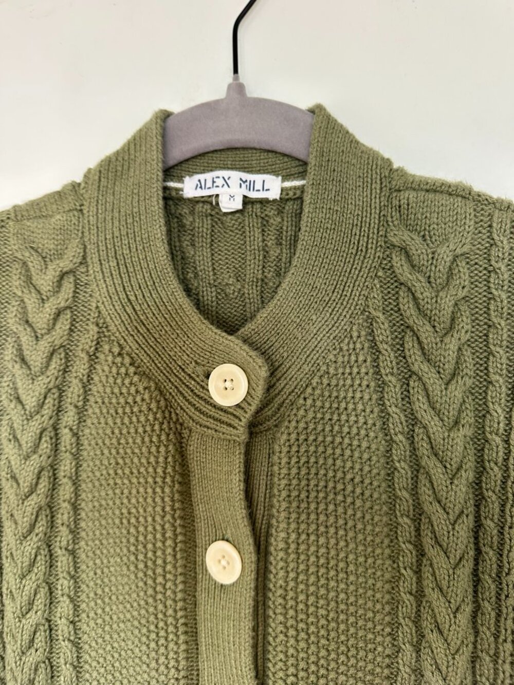 Alex Mill Nico Cardigan, Olive Green, M - Picture 5 of 8